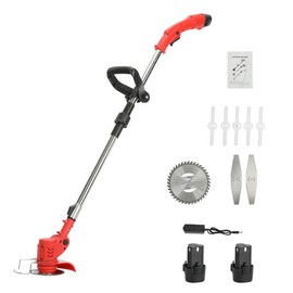12V Electric Grass Trimmer With Li-ion Battery Lawn Mower Powerful Cutter Weeder 18000RPM Cordless Cutting Machine Garden Tool:_B