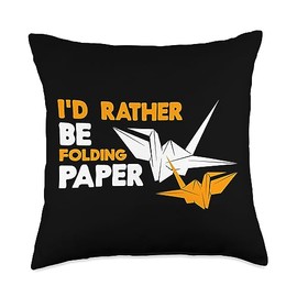 Origami Folding Paper Hobby Apparel Origami Folding Paper Master Origamist Japanese Art Lover Throw Pillow, 18x18, Multicolor