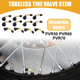 A ABSOPRO 12 Pcs Universal PVR50 PVR60 PVR70 Tyre Valve - Gold