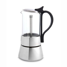 Fino Glass Top Espresso Coffee Maker, Brews up to 4 Servings