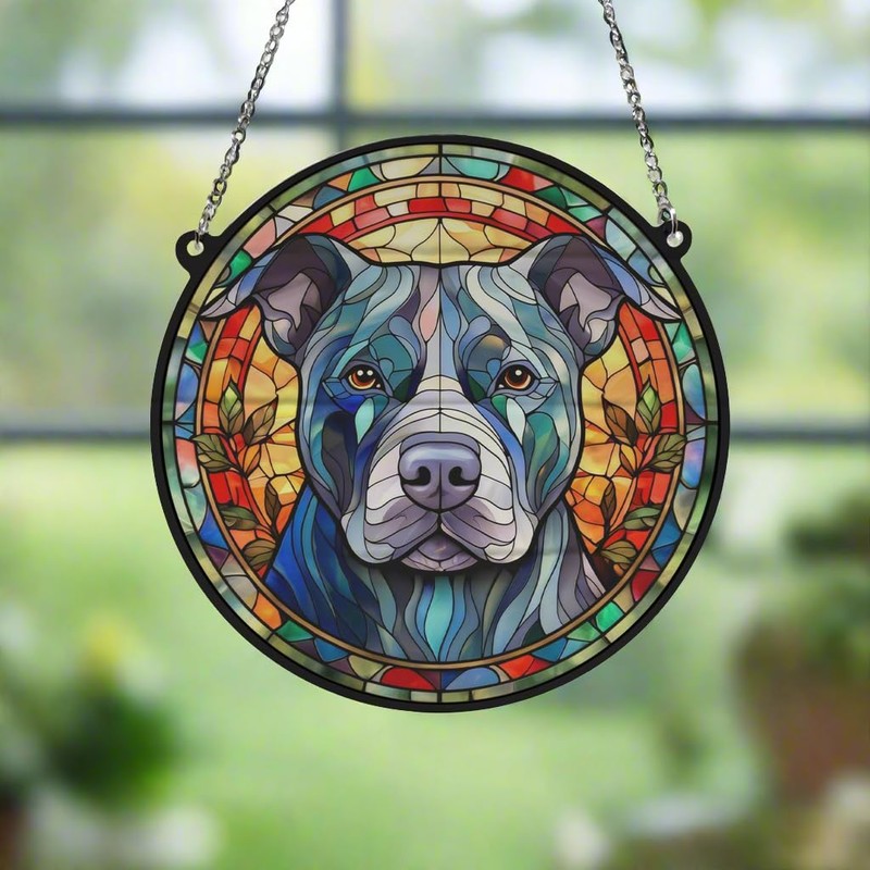 Image Industry Staffordshire Bull Terrier Stained Glass Effect Suncatcher -