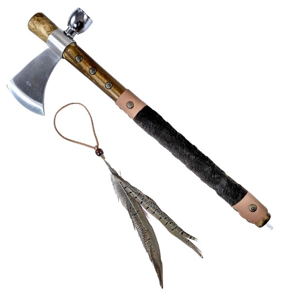 WJ 19 Inches Tomahawk with Leather Wrapped Handle