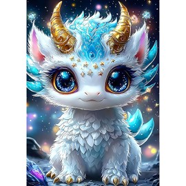 QQYRHN Dragon Diamond Painting Kits for Beginners Adults, 5D Cartoon Diamond Art Kits, DIY Dragon Round Full Drill Diamond Dots Diamond Gem Art with Painting Kits for Home Wall Decor 12 x 16 Inches