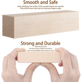 KAHEIGN 14Pcs Basswood Carving Blocks, 2 Size Unfinished Wood Blocks Smooth Whittlers Wood Carving Hobby Kit for Beginner Expert Carvers