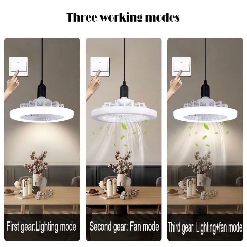 Wolike 1pc 2-in-1 Three-Speed Mode LED Fan Light, LED Lamp