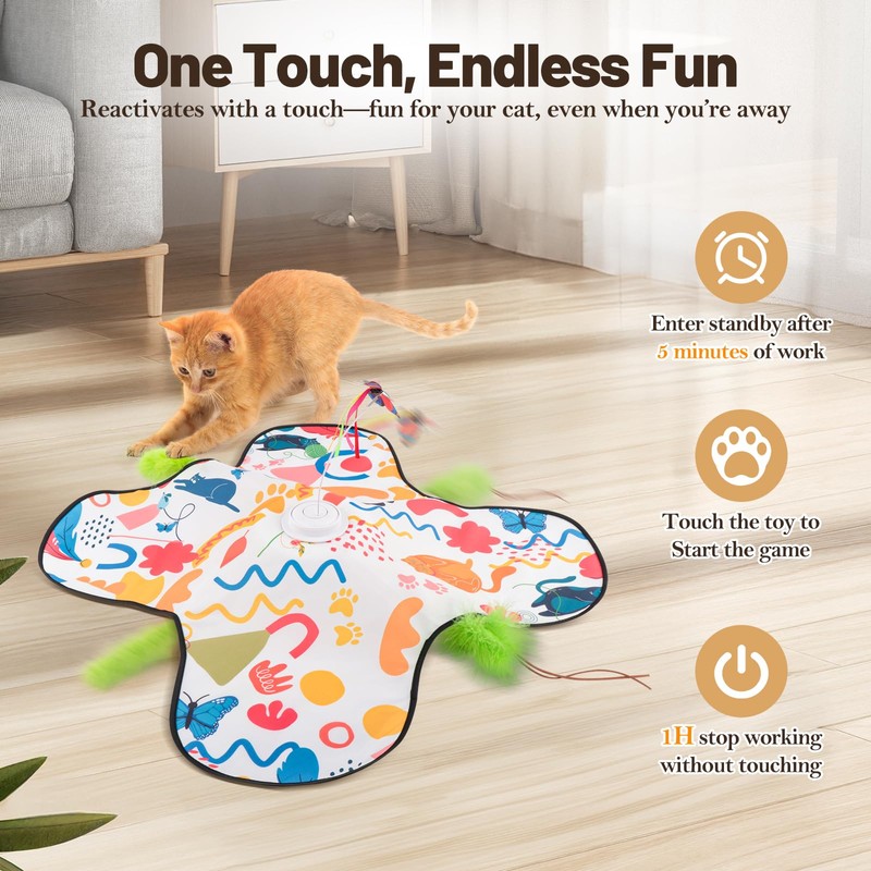 Pitycbo Interactive Cat Toys, Automatic Hide and Seek Cat Toys