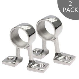 NRC&XRC 2 Pieces Marine Grade Heavy Duty 316 Stainless Steel Boat Hand Rail Fitting(I.D. 26MM) Center Bracket Stanchion Mount Hardware for 1inch OD Tubing
