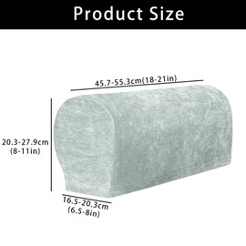 BMYUK Arm Rest Covers Set Chenille Stretch Armchair Couch Anti-Slip Furniture Armrest Protector for Sofa Couch Chair Aurora Silver Set of 2
