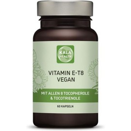 Kala Health Vitamin E-8 180 Vegan Capsules - Contains all eight known forms of E, including 40mg of four tocotrienols and superior quality tocopherols, all natural, 60, 1 count / Kala Health 비타민 E-8 180 비건 캡슐 - 4가지 토코트리에놀40mg과 우수한 품질의 토코페롤을 포함하여 알려진 8가지 E 형태를 모두 함유하고 있으며 천연 원료, 60, 1개