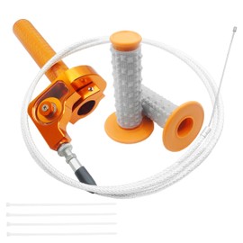 JXPANG Motorcycle Throttle Assembly,7/8" Quick Twist Throttle Grips with Throttle Cable Aluminum Alloy Universal for CRF KLX SSR TTR 110 125 150 200 250cc Dirt Pit Bike ATV Mini Bike (Orange)