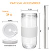 Mapoxy 6 Pack 24oz Mason Jar Cups with Lids and