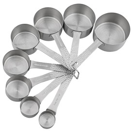 Smithcraft Measuring Cups, 8 Piece Dry Measuring Cup Set, 18/8 Stainless Steel Measuring Cups for Baking, Metal Kitchen Measure Cups with 1/16, 1/8, 1/4, 2/3 and 3/4 Cup Measuring Cup, Cooking Gadgets