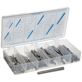 Carbon Steel Taper Pin Assortment (100 Pieces), Plain Finish, Inch, With Case