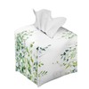 Freewander Green Leaves Tissue Box Cover Square PU Leather Facial