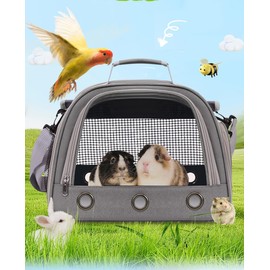 Misyue Guinea Pig Travel Carrier Bag,Portable Small Animal Pet Carrier Pouch for Hamster Chinchilla Rabbit Bunny Gerbil Hedgehog Sugar Glider Hedgehog Outgoing Travel Carrying Bag with PadGrey