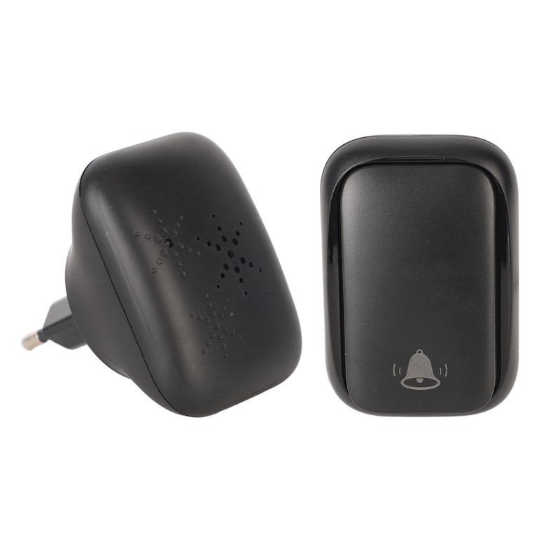 Black Self Powered Wireless Doorbell No Wiring Punching Outdoor Welcome