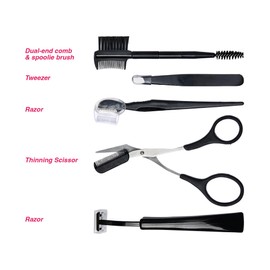i-ENVY All-in-One Beautiful Tool Kit for Expert Eyebrow Shaping and Grooming, Precision Eyebrow Shaping Tools, Includes Brow Brushes, Scissor-Comb, Tweezers, Razor