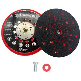 Sanding Disc 150 mm Multi-Hole Pad for Bosch GET 75-150, 6 Inch 72-Hole PU Velcro Backing Pad Hook and Loop, Compatible with Bosch RSM6045 Sanding Disc, with Screws and Red Seal
