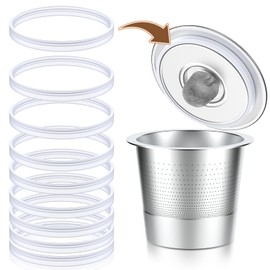 CAPMESSO 20 Pack Rubber Gasket for Reusable K Cups Refillable Coffee Pod Stainless Steel Lids Silicone Seals -Tight Seal, Safe, Durable (Only 20pcs Rubber Gaskets)