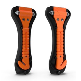 2er Notfallhammer Autozubehör Set Nothammer - mit Gurtschneider - Gurtmesser - Hammer Sicherheitshammer bei Unfall für Auto, Pkw, LKW