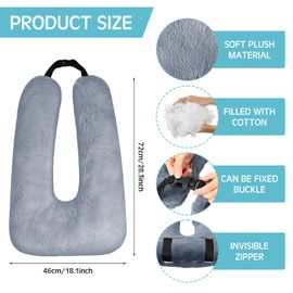 Barydat 2 Pcs Car Travel Pillow for The Back Seat 28 x 18 in Sleeping Reading Pillows for Long Distance Travel Car Pillow for Kids Adults Head and Body Support U Shaped Pillow for Travel(Gray, Green)