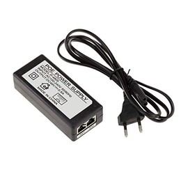 KALEA-INFORMATIQUE External POE Power Over Ethernet 220V to 48V 0.5A Power Supply + on wires 4 and 5 and - on wires 7 and 8. RJ45 input and output.
