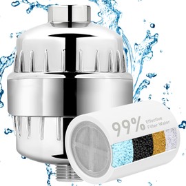 BBLIFE Shower Filter for Hard Water - High-Output Purifying Shower Head Removes 99% Chlorine, Lead, Fluoride & Toxins - Softens Water, Prevents Scale, Revitalizes Skin & Hair - Easy Install