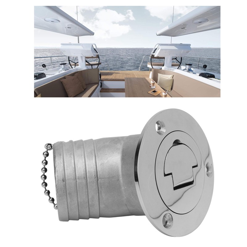 Angled Boat Deck Fill Cap 316 Stainless Steel Marine Deck