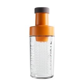Sugar Dispenser Bottle - Glass Sugar Shaker for Coffee, Cereal, Tea & Baking with Pouring Spout and Lid, 8.5oz Glass Bottle Sugar Dispenser Pitcher, Orange