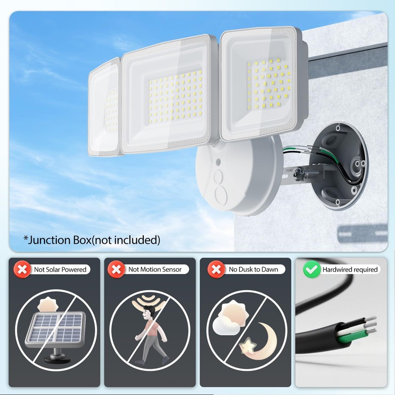 Onforu 130W LED Security Light, 13000LM Outdoor Indoor Flood Light