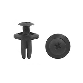 sourcingmap 10pcs Black Car Bumper Door Trim Clips 6mm Hole Plastic Push in Rivets Fastener