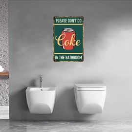 Letrero de metal divertido con reglas de baño, decoración clásico para el hogar, por favor, no coque en el baño, hombre, carteles de cueva y bar, cocina, restaurante, decoración de pared, regalos, 12