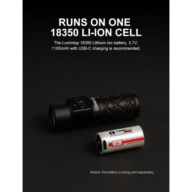 LUMINTOP Thor Mini Rechargeable LEP Flashlight - 250 Lumens, 700