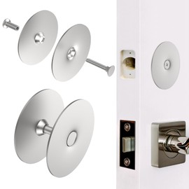 MILYARD 2 Pcs 2-5/8" Diameter Door Hole Cover Plate, Round Deadbolt Cover Plate for Home Security (Silver)