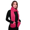 Basic Sense Knitted Winter Scarf with Pockets, Warm Chunky Knit