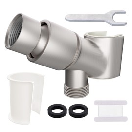 All Metal Handheld Shower Head Holder, Adjustable Shower Wand Holder with Universal Shower Arm Mount and Brass Pivot Ball, for Connecting Shower Arm and Shower Hose