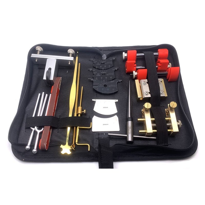 TUOREN 19pcs Violin Bridge Fitting Tool Include Crack Repair Tuning