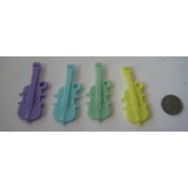 Charms, Rainbow Assortment of Acrylic String Instruments Charms x 4pcs