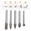 MIZETLI Rebabeadores Carburo Tungsteno Burr 1/4 5pzs Fresa Taladro
