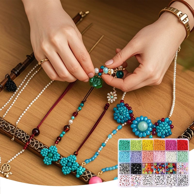 4mm Glass Letter Alphabet Beads Friendship Bracelet Making Kit Gifts