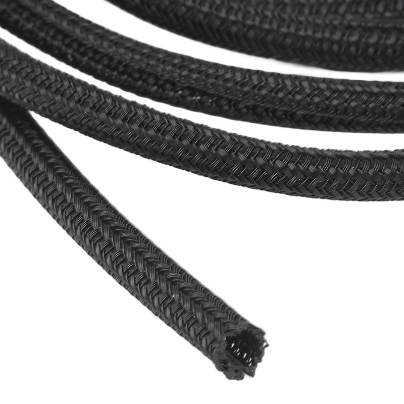 5mm/0.2in Black Cord Protector Self Wrapping Wire Loom High Temperature