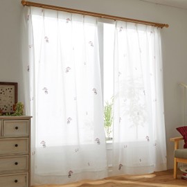 Suminoe A1014 Lace Curtain, White, 39.4 x 78.0 inches (100 x 198 cm), Moomin Umbrella, Pack of 1