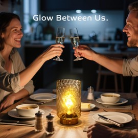 LUSHARBOR Decorative Battery Lamp with Timer, Stepless Dimming Aesthetic Table Lamp Battery Operated Cordless Bedside Lamp for Accent Home Decor Entryway/Living Room/Shelf Gold