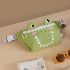 SUNVENO Kids Fanny Pack Belt Bag, Cartoon Hip Bag for Kids Boys, Girls, Great Gift for Toddlers in Kindergarten (Glass Green)