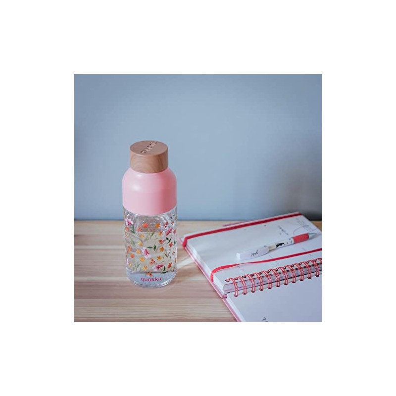 Quokka Ice Pink Flowers | Bottle Made from Ecozen 570