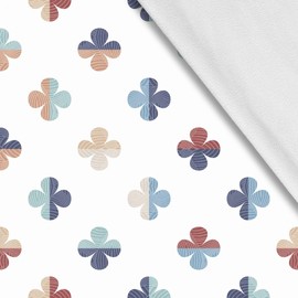 HEKO PANELS Softshell Fabric Sold by the Metre Outdoor Fabric Waterproof with Fleece Fabric for Sewing Sewing Fabrics Windproof for Jacket Hiking Sports Overall Clover Leaves Colourful 1 Metre 145 x