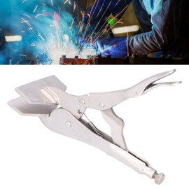 Carbon Steel Locking Pliers, Adjustable Locking Pliers with Flat Mouth, Flat Head Vise for Connecting Welding (8 Inches)