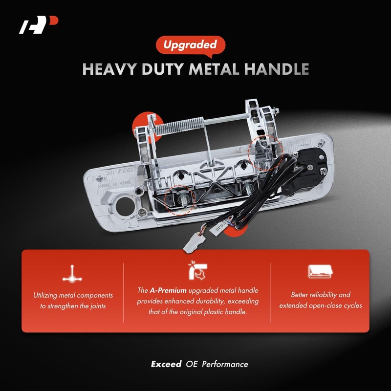 A-Premium Upgraded Metal Tailgate Handle Liftgate Latch Handle with Keyhole