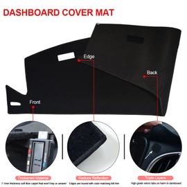 HanLanKa Dashboard Cover Dash Cover Mat Pad Compatible with Dodge Ram 1500 2500 3500 1994 1995 1996 1997 (Ram 94-97, Black)