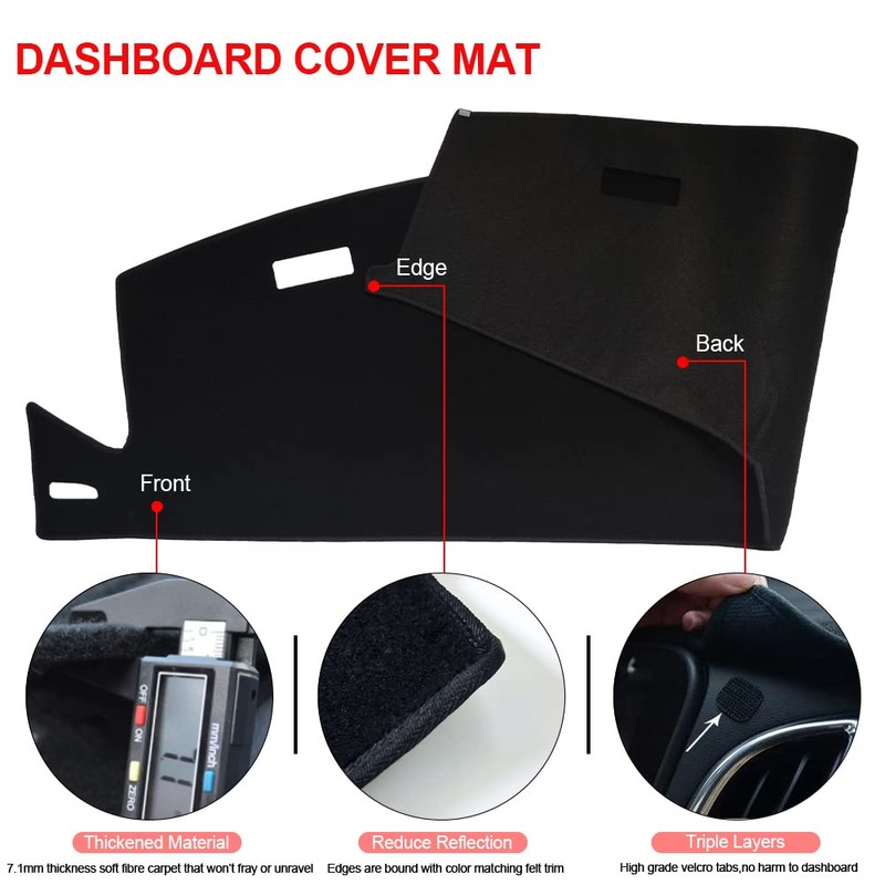 HanLanKa Dashboard Cover Dash Cover Mat Pad Compatible with Dodge